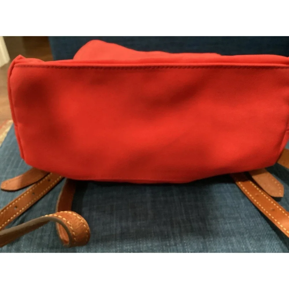 Dooney & Bourke Red Nylon Flap Backpack